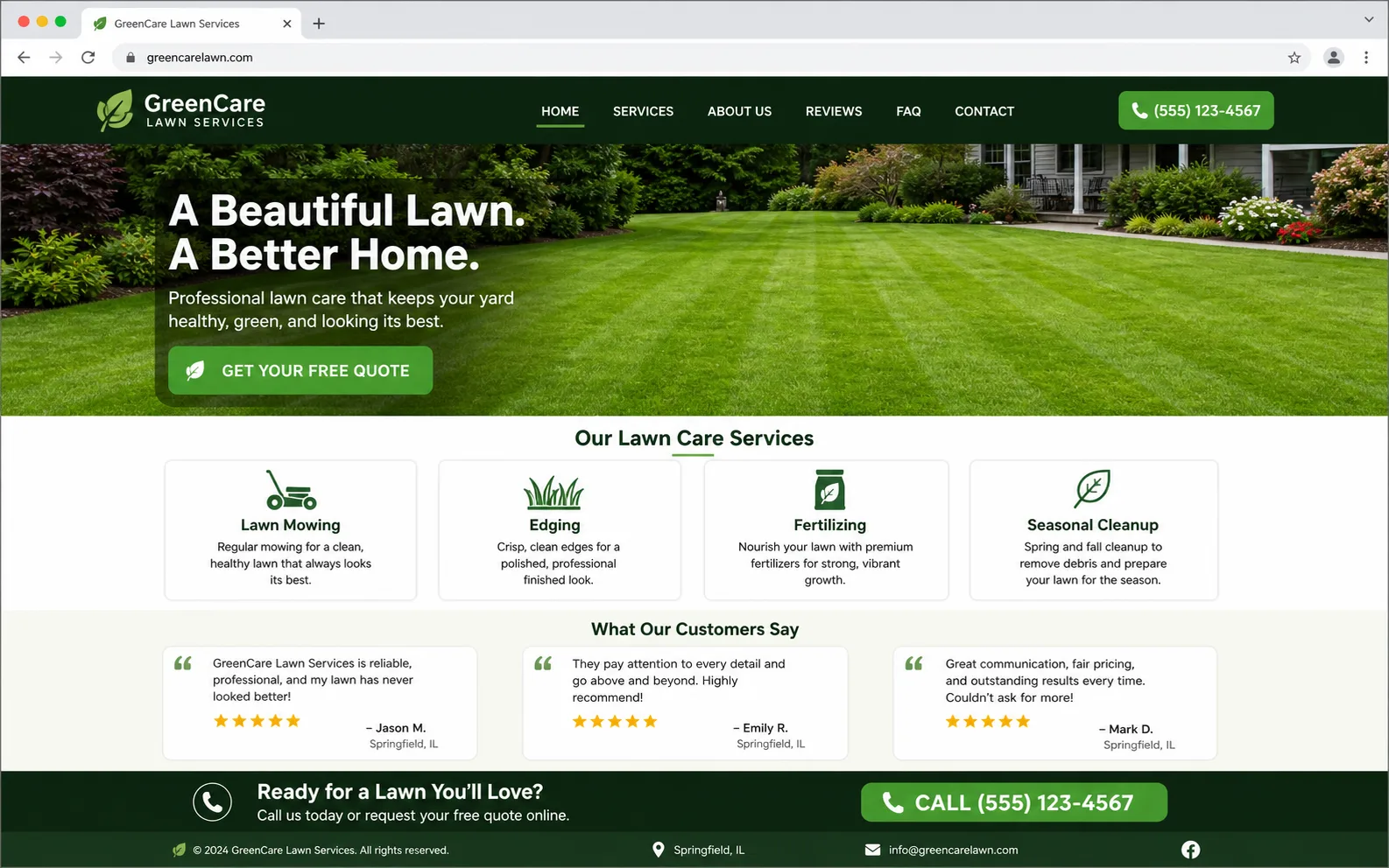 Lawn care website example